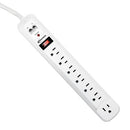 Innovera® wholesale. Surge Protector, 7 Outlets, 4 Ft Cord, 1080 Joules, White. HSD Wholesale: Janitorial Supplies, Breakroom Supplies, Office Supplies.