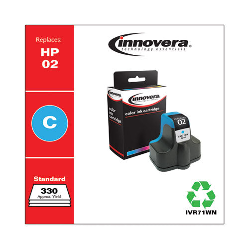 Innovera® wholesale. Remanufactured Cyan Ink, Replacement For Hp 02 (c8771wn), 400 Page-yield. HSD Wholesale: Janitorial Supplies, Breakroom Supplies, Office Supplies.