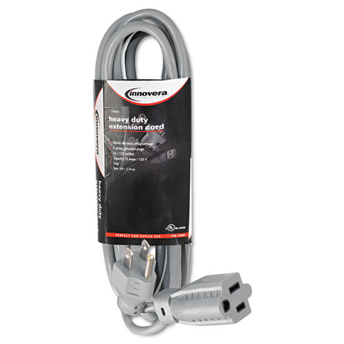 Innovera® wholesale. Indoor Heavy-duty Extension Cord, 9ft, Gray. HSD Wholesale: Janitorial Supplies, Breakroom Supplies, Office Supplies.