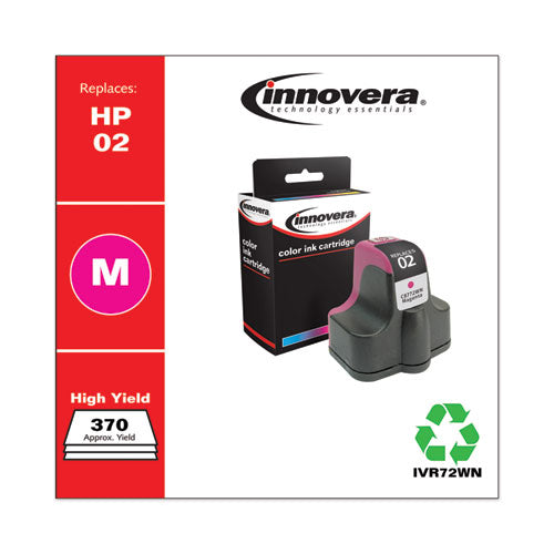 Innovera® wholesale. Remanufactured Magenta Ink, Replacement For Hp 02 (c8772wn), 370 Page-yield. HSD Wholesale: Janitorial Supplies, Breakroom Supplies, Office Supplies.