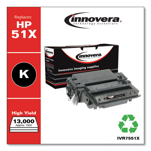 Innovera® wholesale. Remanufactured Black High-yield Toner, Replacement For Hp 51x (q7551x), 13,000 Page-yield. HSD Wholesale: Janitorial Supplies, Breakroom Supplies, Office Supplies.