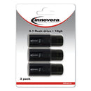 Innovera® wholesale. Usb 3.0 Flash Drive, 16 Gb, 3-pack. HSD Wholesale: Janitorial Supplies, Breakroom Supplies, Office Supplies.