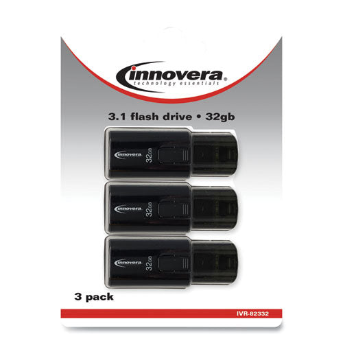 Innovera® wholesale. Usb 3.0 Flash Drive, 32 Gb, 3-pack. HSD Wholesale: Janitorial Supplies, Breakroom Supplies, Office Supplies.