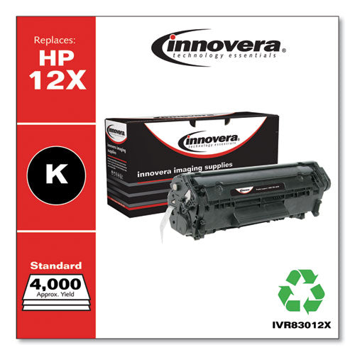 Innovera® wholesale. Remanufactured Black Extended-yield Toner, Replacement For Hp 12x (q2612x), 4,000 Page-yield. HSD Wholesale: Janitorial Supplies, Breakroom Supplies, Office Supplies.