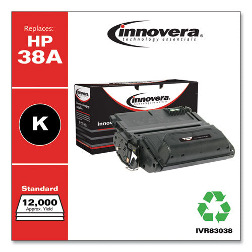 Innovera® wholesale. Remanufactured Black Toner, Replacement For Hp 38a (q1338a), 12,000 Page-yield. HSD Wholesale: Janitorial Supplies, Breakroom Supplies, Office Supplies.