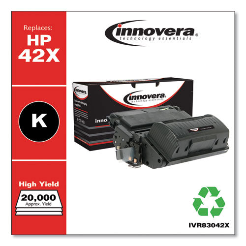 Innovera® wholesale. Remanufactured Black High-yield Toner, Replacement For Hp 42x (q5942x), 20,000 Page-yield. HSD Wholesale: Janitorial Supplies, Breakroom Supplies, Office Supplies.