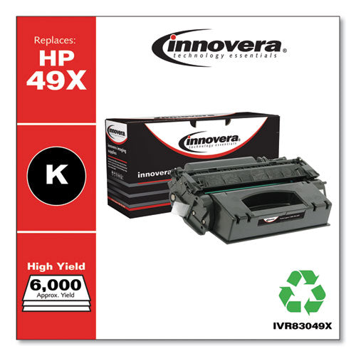 Innovera® wholesale. Remanufactured Black High-yield Toner, Replacement For Hp 49x (q5949x), 6,000 Page-yield. HSD Wholesale: Janitorial Supplies, Breakroom Supplies, Office Supplies.