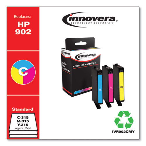 Innovera® wholesale. Remanufactured Cyan-magenta-yellow Ink, Replacement For Hp 902 (t0a38an), 315 Page-yield. HSD Wholesale: Janitorial Supplies, Breakroom Supplies, Office Supplies.