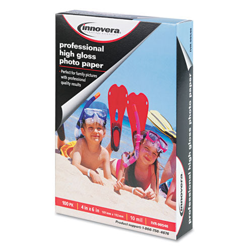 Innovera® wholesale. High-gloss Photo Paper, 10 Mil, 4 X 6, High-gloss White, 100-pack. HSD Wholesale: Janitorial Supplies, Breakroom Supplies, Office Supplies.