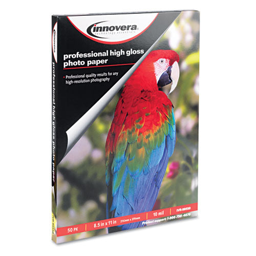 Innovera® wholesale. High-gloss Photo Paper, 10 Mil, 8.5 X 11, High-gloss White, 50-pack. HSD Wholesale: Janitorial Supplies, Breakroom Supplies, Office Supplies.