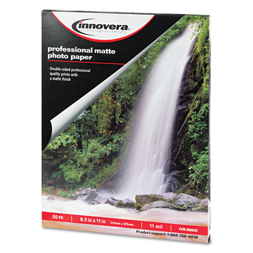 Innovera® wholesale. Heavyweight Photo Paper, 11 Mil, 8.5 X 11, Matte White, 50-pack. HSD Wholesale: Janitorial Supplies, Breakroom Supplies, Office Supplies.