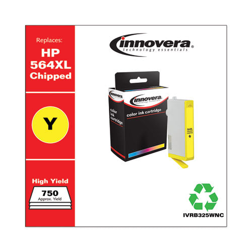 Innovera® wholesale. Remanufactured Yellow High-yield Ink, Replacement For Hp 564xl (cb325wn), 750 Page-yield. HSD Wholesale: Janitorial Supplies, Breakroom Supplies, Office Supplies.