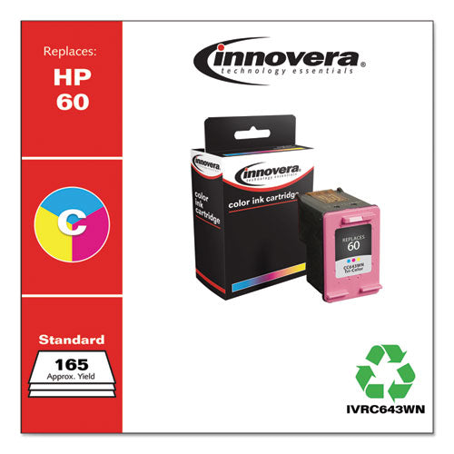 Innovera® wholesale. Remanufactured Tri-color Ink, Replacement For Hp 60 (cc643wn), 165 Page-yield. HSD Wholesale: Janitorial Supplies, Breakroom Supplies, Office Supplies.