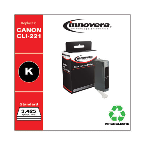 Innovera® wholesale. Remanufactured Black Ink, Replacement For Canon Cli-221bk (2946b001), 3,425 Page-yield. HSD Wholesale: Janitorial Supplies, Breakroom Supplies, Office Supplies.