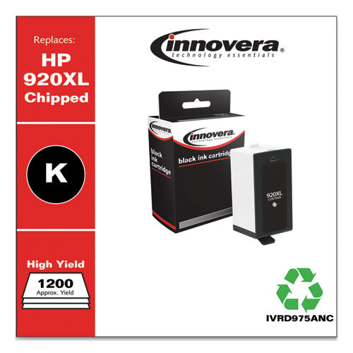 Innovera® wholesale. Remanufactured Black High-yield Ink, Replacement For Hp 920xl (cd975an), 1,200 Page-yield. HSD Wholesale: Janitorial Supplies, Breakroom Supplies, Office Supplies.