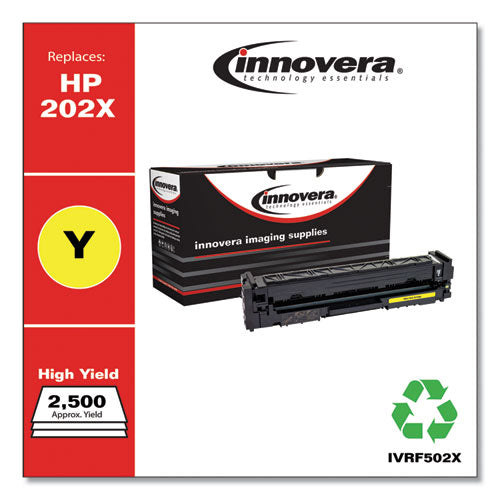 Innovera® wholesale. Remanufactured Yellow High-yield Toner, Replacement For Hp 202x (cf502x), 2,500 Page-yield. HSD Wholesale: Janitorial Supplies, Breakroom Supplies, Office Supplies.