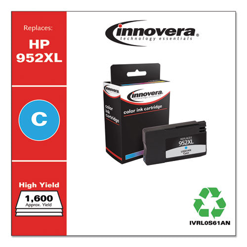 Innovera® wholesale. Remanufactured Cyan High-yield Ink, Replacement For Hp 952xl (l0s61an), 1,600 Page-yield. HSD Wholesale: Janitorial Supplies, Breakroom Supplies, Office Supplies.