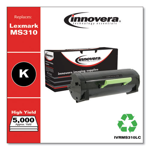 Innovera® wholesale. Remanufactured Black High-yield Toner, Replacement For Lexmark Ms310, 5,000 Page-yield. HSD Wholesale: Janitorial Supplies, Breakroom Supplies, Office Supplies.