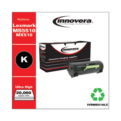 Innovera® wholesale. Remanufactured Black Ultra High-yield Toner, Replacement For Lexmark Ms510-mx510, 20,000 Page-yield. HSD Wholesale: Janitorial Supplies, Breakroom Supplies, Office Supplies.