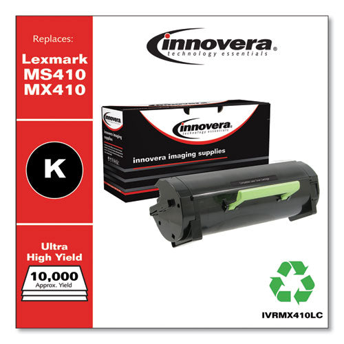 Innovera® wholesale. Remanufactured Black Ultra High-yield Toner, Replacement For Lexmark Ms410-mx410, 10,000 Page-yield. HSD Wholesale: Janitorial Supplies, Breakroom Supplies, Office Supplies.