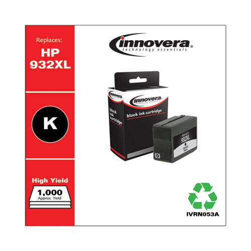 Innovera® wholesale. Remanufactured Black High-yield Ink, Replacement For Hp 932xl (cn053a), 1,000 Page-yield. HSD Wholesale: Janitorial Supplies, Breakroom Supplies, Office Supplies.