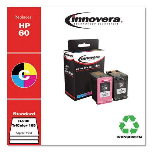 Innovera® wholesale. Remanufactured Black-tri-color Ink, Replacement For Hp 60 (n9h63fn), 200-165 Page-yield. HSD Wholesale: Janitorial Supplies, Breakroom Supplies, Office Supplies.