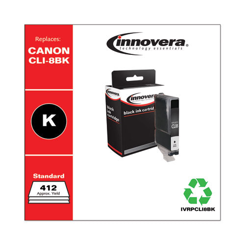 Innovera® wholesale. Remanufactured Black Ink, Replacement For Canon Cli8bk (0620b002), 412 Page-yield. HSD Wholesale: Janitorial Supplies, Breakroom Supplies, Office Supplies.