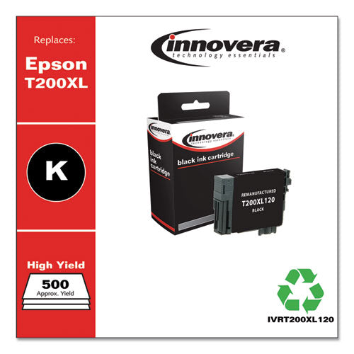 Innovera® wholesale. Remanufactured Black High-yield Ink, Replacement For Epson T200xl (t200xl120), 500 Page-yield. HSD Wholesale: Janitorial Supplies, Breakroom Supplies, Office Supplies.