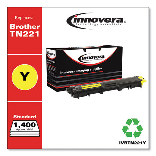 Innovera® wholesale. Remanufactured Yellow Toner, Replacement For Brother Tn221y, 1,400 Page-yield. HSD Wholesale: Janitorial Supplies, Breakroom Supplies, Office Supplies.
