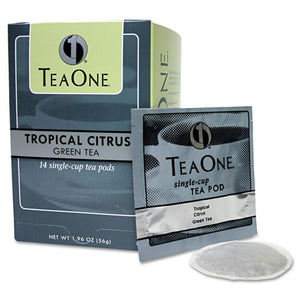 Tea One® wholesale. Tea Pods, Tropical Citrus Green, 14-box. HSD Wholesale: Janitorial Supplies, Breakroom Supplies, Office Supplies.