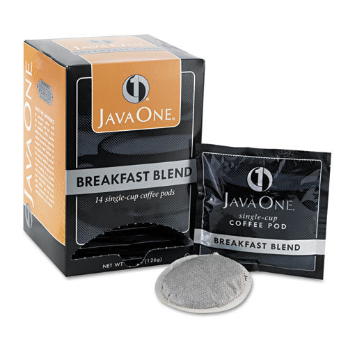 Java One® wholesale. Coffee Pods, Breakfast Blend, Single Cup, 14-box. HSD Wholesale: Janitorial Supplies, Breakroom Supplies, Office Supplies.
