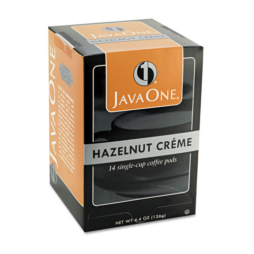 Java One® wholesale. Coffee Pods, Hazelnut Creme, Single Cup, 14-box. HSD Wholesale: Janitorial Supplies, Breakroom Supplies, Office Supplies.