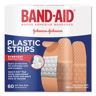 BAND-AID® wholesale. Plastic Adhesive Bandages, 3-4 X 3, 60-box. HSD Wholesale: Janitorial Supplies, Breakroom Supplies, Office Supplies.