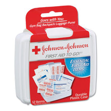 Load image into Gallery viewer, Johnson &amp; Johnson® Red Cross® wholesale. Mini First Aid To Go Kit, 12-pieces, Plastic Case. HSD Wholesale: Janitorial Supplies, Breakroom Supplies, Office Supplies.