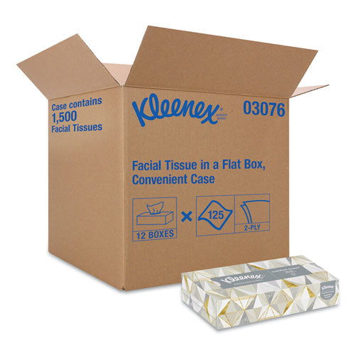 Kleenex® wholesale. White Facial Tissue, 2-ply, 125 Sheets-box, 12 Boxes-carton. HSD Wholesale: Janitorial Supplies, Breakroom Supplies, Office Supplies.