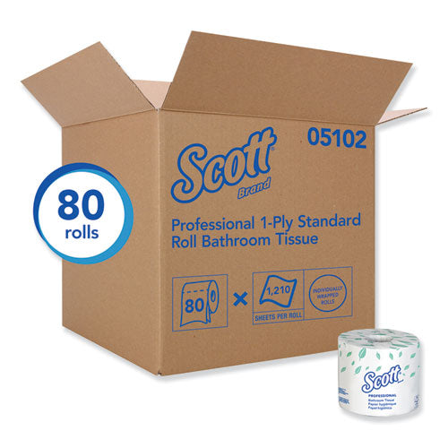 Scott® wholesale. Scott Essential Standard Roll Bathroom Tissue, Septic Safe, 1-ply, White, 1210 Sheets-roll, 80 Rolls-carton. HSD Wholesale: Janitorial Supplies, Breakroom Supplies, Office Supplies.