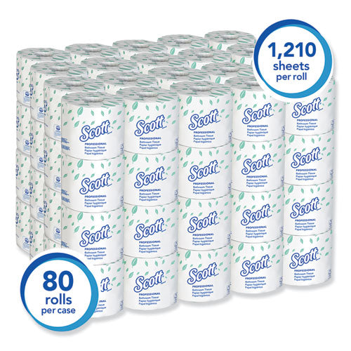 Scott® wholesale. Scott Essential Standard Roll Bathroom Tissue, Septic Safe, 1-ply, White, 1210 Sheets-roll, 80 Rolls-carton. HSD Wholesale: Janitorial Supplies, Breakroom Supplies, Office Supplies.
