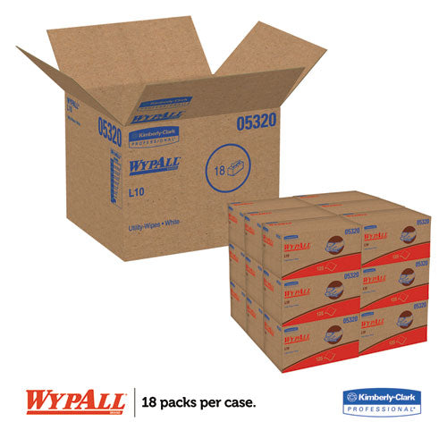 WypAll® wholesale. L10 Towels, Pop-up Box, 1ply, 9 X 10 1-2, White, 125-box, 18 Boxes-carton. HSD Wholesale: Janitorial Supplies, Breakroom Supplies, Office Supplies.