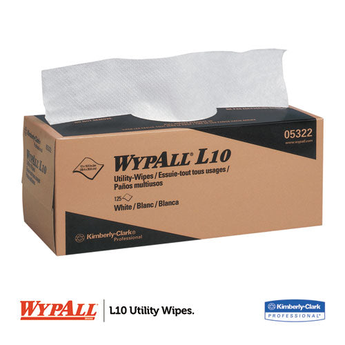 WypAll® wholesale. L10 Towels Pop-up Box, 1ply, 12x10 1-4, White, 125-box, 18 Boxes-carton. HSD Wholesale: Janitorial Supplies, Breakroom Supplies, Office Supplies.