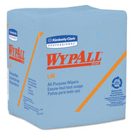 WypAll® wholesale. L40 Wiper, 1-4 Fold, Blue, 12 1-2 X 12, 56-box, 12 Boxes-carton. HSD Wholesale: Janitorial Supplies, Breakroom Supplies, Office Supplies.