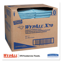 Load image into Gallery viewer, WypAll® wholesale. X70 Foodservice Towels, 1-4 Fold, 12 1-2 X 23 1-2, Blue, 300-carton. HSD Wholesale: Janitorial Supplies, Breakroom Supplies, Office Supplies.