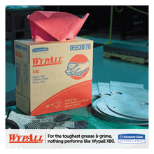 Load image into Gallery viewer, WypAll® wholesale. X80 Cloths With Hydroknit, 9.1 X 16.8, Red, Pop-up Box, 80-box, 5 Box-carton. HSD Wholesale: Janitorial Supplies, Breakroom Supplies, Office Supplies.