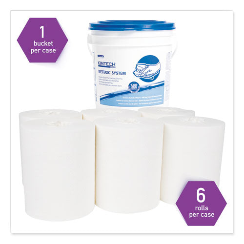 Kimtech™ wholesale. Kimtech™ Wipers For Wettask System, Bleach, Disinfectants And Sanitizers, 6 X 12, 570-roll, 6 Rolls And 1 Bucket-carton. HSD Wholesale: Janitorial Supplies, Breakroom Supplies, Office Supplies.