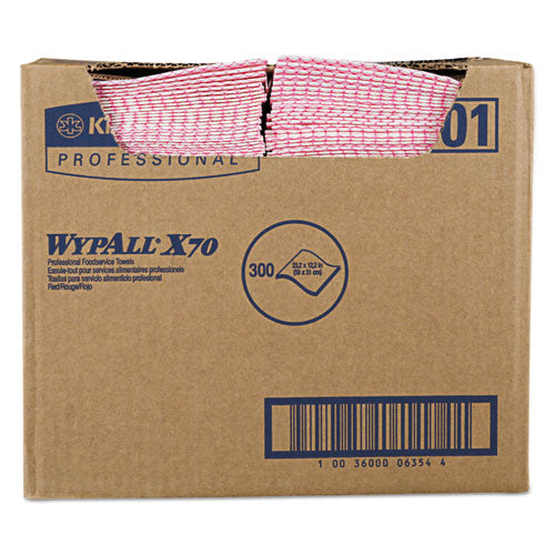 WypAll® wholesale. X70 Wipers, 12 1-2 X 23 1-2, Red, 300-box. HSD Wholesale: Janitorial Supplies, Breakroom Supplies, Office Supplies.