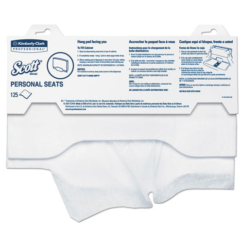 Scott® wholesale. Personal Seats Sanitary Toilet Seat Covers, 15 X 18, White, 125-pack, 24 Packs-carton. HSD Wholesale: Janitorial Supplies, Breakroom Supplies, Office Supplies.