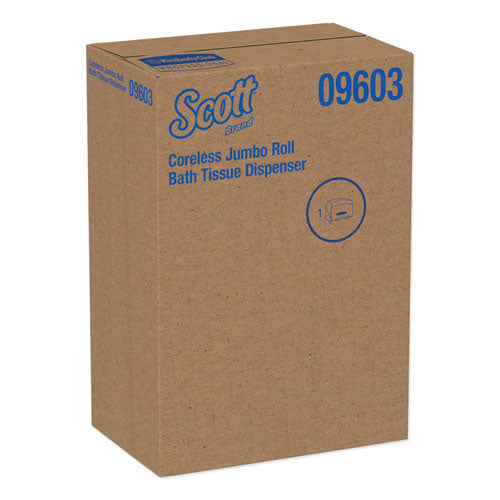 Scott® wholesale. Scott Essential Coreless Jumbo Roll Tissue Dispenser,14 3-10 X 5 9-10 X 9 4-5,white. HSD Wholesale: Janitorial Supplies, Breakroom Supplies, Office Supplies.