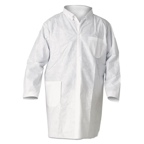 A20 Breathable Particle Protection Lab Coat, Snap Closure-open Wrists-pockets, Large, White, 25-carton