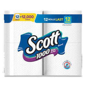 Scott® wholesale. Scott Toilet Paper, Septic Safe, 1-ply, White, 1000 Sheets-roll, 12 Rolls-pack, 4 Pack-carton. HSD Wholesale: Janitorial Supplies, Breakroom Supplies, Office Supplies.