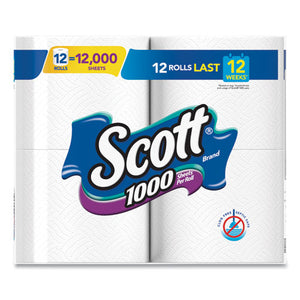 Scott® wholesale. Scott Toilet Paper, Septic Safe, 1-ply, White, 1000 Sheets-roll, 12 Rolls-pack, 4 Pack-carton. HSD Wholesale: Janitorial Supplies, Breakroom Supplies, Office Supplies.