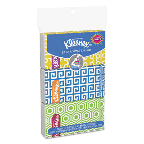 Kleenex® wholesale. On The Go Packs Facial Tissues, 3-ply, White, 30 Sheets-pack, 36 Packs-carton. HSD Wholesale: Janitorial Supplies, Breakroom Supplies, Office Supplies.